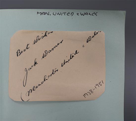 Autographs of footballers from Chelsea and Manchester United (27) from the 1950s in album